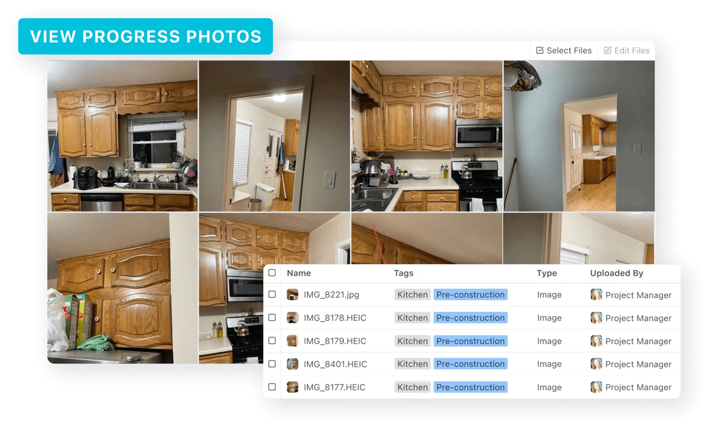JobTread client portal progress photo gallery